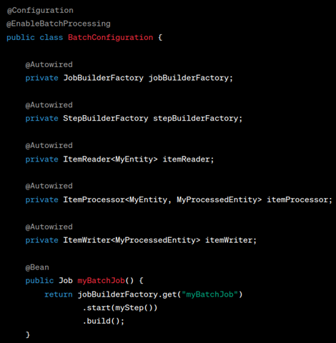 Implementation of Spring Batch